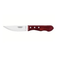 Jogo 6 Facas Churrasco Polywood Jumbo aço Inox Tramontina Com Cabo De Madeira Vermelho